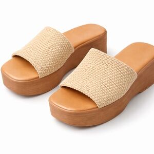 Women's Tan Platform Sandals 6 6.5